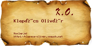 Klepács Olivér névjegykártya